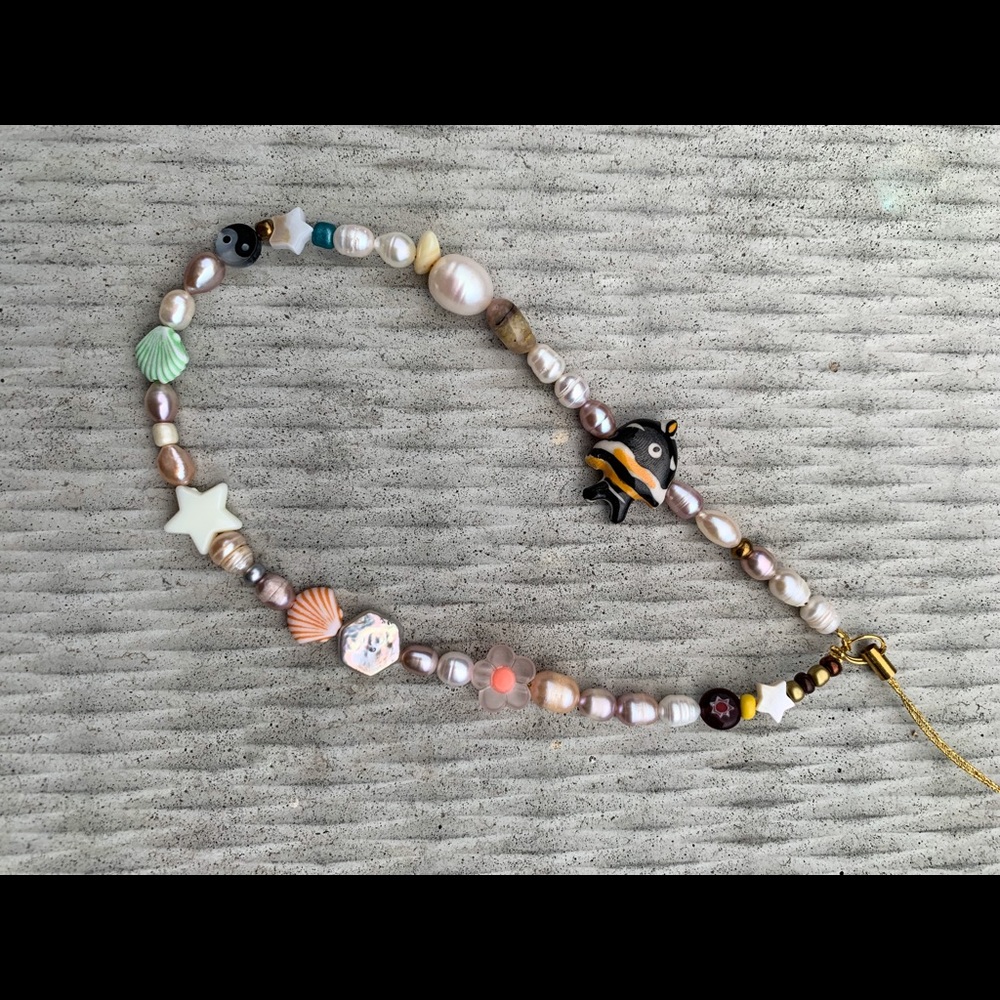Beaded Phone Strap Pearl Phone Charm String
